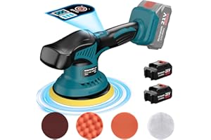 Yofuly Polisseuse Voiture sans fil pour Maki-ta 18V Battery, 2 Batteries 3000mAh, Polisseuse Orbitale 2025 Nouvelle 8 Vitesses Variables, kit de polissage Lustreuse our L'entretien de la Polissage