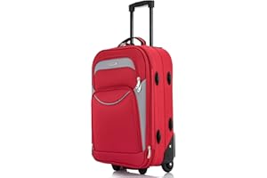 FLYMAX 55x35x20 55x40x20 Cabin Suitcase Luggage Hand Carry on Case Flight Bag Suitcase Travel Fits Fits Easyjet, Ryanair British Airways & Jet 2