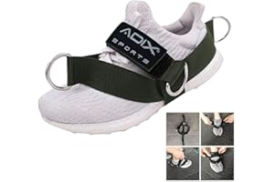 ADIX Sports - 1 Piece Fitness Attachment Ankle Strap Glute Kickback Leg Exercise Abductors Resistance for Cable Machines Shoe Cover Pull Belt with 4 Connection Points