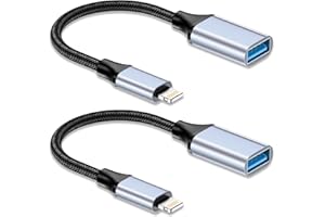 Lightning auf USB Adapter 2Stück, Lightning USB Adapter Handy iPhone auf USB Stick Adapter Kabel usb 3.0 OTG Adapter für iPhone 14 13 12 11 Pro Max/iPad, Unterstützt USB Sticks, Keyboards, Kartenleser
