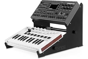 ANALOG CASES 2-Tier XTS Desktop Stand, Adjustable Length from 10.6" - 18.5" for Sampler/Synth/MIDI Controller/Drum Machine, fits MPC Live 2/MPC One/TR-8S/Analog Rytm/Octatrack, easy to assemble and resize