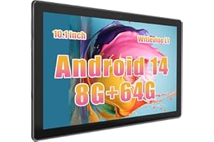 HotLight Android 14 Tablet 10 inch Tablet Octa Core Processor, 8GB RAM 64GB ROM 1TB Expand, 1280 * 800 IPS HD, Dual Cameras, 2.4G+5G WiFi, Face ID, 5000mAh, Widevine L1, Fast Charging - White