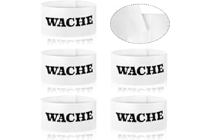 CHCAES 5 Stück Weiß Wache Armbinde mit Klett Armbinden Elastische 35 * 7cm Binde Armband für Wachen Sicherheitspersonal Teams