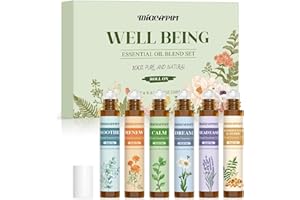 MIGCAPUT Zestaw Olejków Eterycznych w Kulce 6 x 10ML, Gotowy do Użycia Naturalne Perfumowany Olejek Eteryczny do Stosowania Na Skórę - Spokój, Odnowienie, Koić, Marzenie, Kadzidło & Mirra