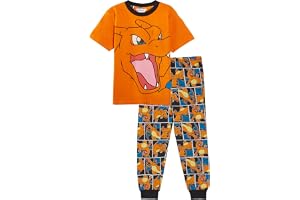 Barn tonåringar Pokémon-pyjamas pojkar flickor kortärmad t-shirt med full längd byxor pyjamas