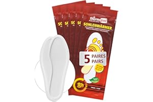 THERMOPAD Semelles chauffantes S (36-37) : 5 Pairs de chaufferettes pour jusqu'à 8 Heures de Chaleur - pour Les Chaussures de Ski et Les Bottes - activé par l'air - Utilisation immédiate