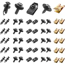 Kit De 55 Clips En U Et Vis Pour Voiture - Fixation Pare-chocs, Garde-boue, Carrosserie - Métal Galvanisé Noir
