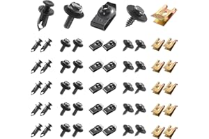 Uolor 100PCS Vis et Boulons de Voiture, Vis de Soubassement, Vis d'Aile de Carrosserie, Clips en Plastique Rivet Fixations - Kit Universel U-Nuts Garde-boue Boulons de Carrosserie