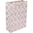 Arrow Paper Bags Gold Flower Design Gift Bags for Gifting, Weddings, Birthday,Holiday Presents (28 cm x 20 cm x 7.5 cm, Pack of 10) ,898 gram