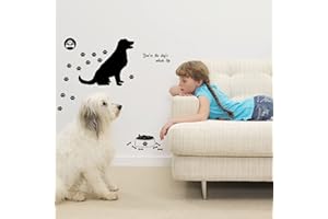 ‎PLIGREAT PLIGREAT Hund Pfote Druckt Wandaufkleber Vinyl Warme Liebe Hund Zitate Wandtattoo für Hundehütte Küche Schlafzimmer Bad Wanddekoration