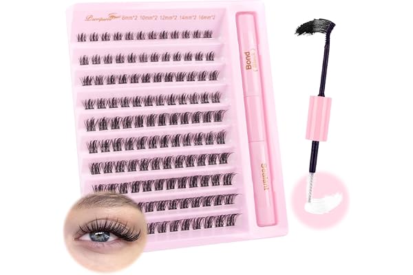 Parriparri Kit de faux cils manga 120 pièces Collage, joint d'étanchéité et courbure Extensions moelleuses 8-16mm