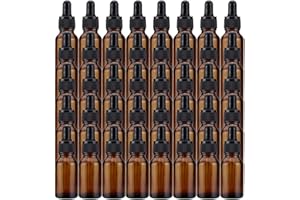 Lawei Lot de 40 flacons en verre ambré avec pipettes compte-gouttes en verre pour huiles essentielles, parfums, aromathérapie, chimie, laboratoire, produits chimiques – 15 ml