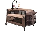 Holmer Maxi Comfort Coolstyle (Anne Yanı-Deluxe Kumaş) Premium D&ouml;nenceli Oyun Parkı/Anne Yanı 70x110cm (Kahve)