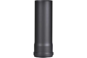 FIREFIX R80/2 R80/2-Tubo per Stufa Acciaio da 1,2 mm di Spessore, Diametro 80 mm, per stufe braciere a Pellet, Senotherm, Nero, Lunghezza 250 mm