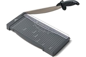 JIELISI A4 Paper Trimmer Cutting Performance up to 10 Sheets,12 Inch Cut Length Manual Guillotine Paper Cutter Scrapbooking Tool with Safety Guard, Blade Lock and Side Ruler（Dark Gray）