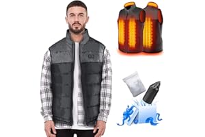 AFUNSO Beheizte Weste Damen/Herren, Leichte Outdoor Heizweste, Temperaturkontrolle Zwei Heizzonen Beheizbare Jacke Heizjacke mit Beheizter Kragen(Batterie Nicht inbegriffen/Ausgang 5V / 2A oder höher)
