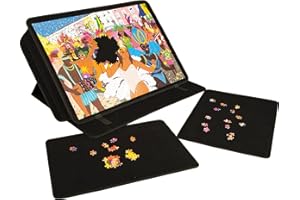 PORTA PUZZLE Comfort - Non-Slip Felt, Portable Jigsaw Puzzle Board with Adjustable Angle for 500 to 1000 Pieces - Lightweight, Easy to Store Portapuzzle Mat, Sorter & Organiser - 49x68cm - Jumbo