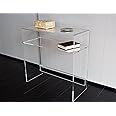 Tavolo Consolle In Acrilico Trasparente 80x24 Cm | 3 Ripiani, Bordi Arrotondati | Design Moderno Per Ingresso E Corridoio | Portata 30kg