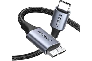 ‎UGREEN UGREEN Kabel USB C do Micro USB 3.0 Nylonowy kabel USB typu C do zewnętrznego dysku twardego kompatybilny z obudową dysku twardego USB 3.0 (0,5m)