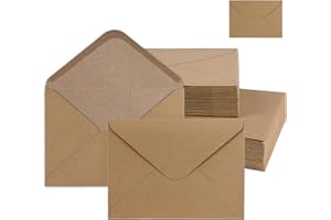 ‎MOCRAFT Mocraft 25 kraftpapier Umschläge Briefumschläge Braun Brief-Umschläge Ohne Fenster mit Nassklebung B6 Vintage Kuvert Für Gruß-Karten Hochzeit Einladungen