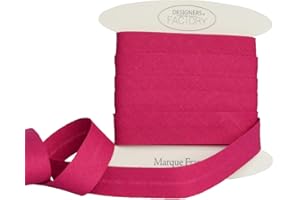 DESIGNERS-FACTORY Nastro in sbieco di cotone per bordare cucito - vari colori disponibili - Nastri per raffinate rifiniture in cotone piegato – Nastro Sbieco cotone bordino per tessuti(Di 5 metri, Fucsia)