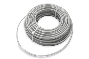 Zeqeey Filo per decespugliatore rotondo in acciaio resistente, 2,4 mm x 15 m, universale, con copertura in nylon