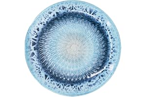 Kaladia Assiette à râper en céramique, pour le gingembre, le parmesan,etc., en bleu, diamètre : 12 cm, fabriquée à la main et peinte à la main, fabriquée en Espagne