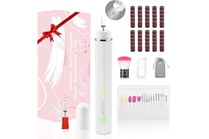 CIICII 71Pcs Torno para Uñas con Luz LED & Bolsa Portátil, 20000 RPM Lima Electrica Uñas (Pulidoras de Uñas Inalámbrica Recargable de 3 Velocidades) Manicura y Pedicura Profesional para Salón DIY