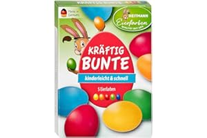 HEITMANN EIERFARBEN Eierfarben Heitmann Pintura para Huevos de Colores Vivos – 5 Colores líquidos fríos – Pascua – para Pintar Huevos de Pascua, Color Verde, Azul, Amarillo, Naranja, Rojo, 4062196077958_SML