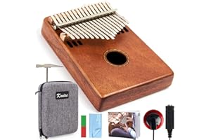 Kalimba 17 Keys Finger Thumb Piano Marimba Marib Mahogany with Padded Gig Bag Tuner Hammer By Kmise (MI2616-FBA)