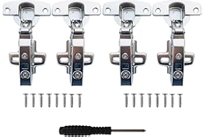 Hettich Sensys 110° Charnière à Recouvrement Complet avec Amortisseur 9071205 Amortissement Intégré Soft Close Charnières pour Armoires de Porte Cuisine 4 pcs