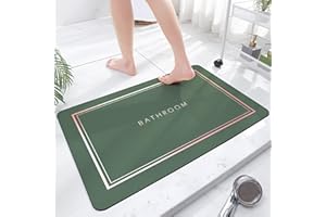 APOMKJOE Alfombrilla superabsorbente, Alfombrillas de baño de Secado rápido, Alfombrillas de baño absorbentes para el hogar, Parte Inferior Antideslizante de Goma, fácil de Limpiar (40_x_60_cm, Verde)