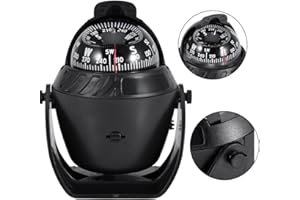 Ejoyous Bussola Barca, Bussola Professionale, Bussola a LED per Navigazione Bussola Elettronica di LED per L'automobile della Barca Marina