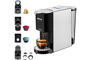 KOTLIE 5 en 1 Cafetière à Capsules, Double Extraction Chaude et Froide, pour Nespresso Original/Lavazza a modo mio/Dolce Gusto/ESE Pads (44mm)/Café Moulu(AC-513F)