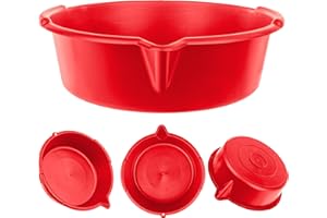 ‎KADAX KADAX Brytfanna na olej ze zlewakiem 8L, wanna do spuszczania oleju śr. 39 cm, wielofunkcyjna wanna z tworzywa sztucznego, wanna do czyszczenia do zmiany oleju z uchwytami (czerwona)