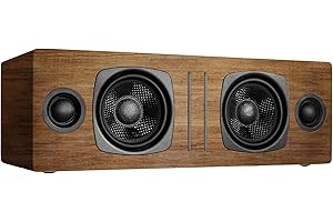 Audioengine B2 Bezprzewodowy głośnik Bluetooth - soundbar do telewizora, mini system stereo do domu z aptX HD Bluetooth i analogowym wejściem audio AUX (okleina z prawdziwego drewna orzechowego)