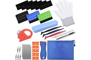 BROTOU Car Window Tint Kit, Professional Vinyl Wrap Tools Window Tint Kit Vehicle Window Tinting Tools Car Glass Protective Film Wrapping Installation Set (12 Pack)