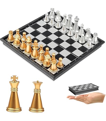 Échiquier Magnétique Pliable 20x20 Cm – Jeu D'échecs, Dames Et Backgammon – Voyage, Enfants Et Adultes