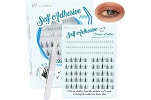 ‎OBEYALASH Self Adhesive Sztuczne Rzęsy Manga Lashes Pre Glued Eyelashes Press On Lashes Stick on Eyelashes Bottom Lashes Individual Cluster Eyelashes by Obeyalash (C Curl)