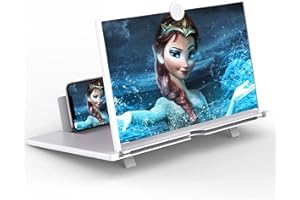 EEAASSTY Lupa de teléfono móvil Lupa de Pantalla 3D Smartphone para Ver vídeos de películas Plegable Amplificador de teléfono móvil para Varios (14 Inch, Blanco)