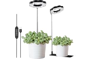 FANHAO LED Grow Lights for Indoor Plants,Full Spectrum LED Plant Light with Metal Stand,Desktop Plant Growing Lamps with Auto Timer, 10 Dimming Levels Grow Lamp for Plants, Seedlings,Succulents