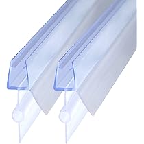 DOPPOSO Doucheafdichting 2 x 100 cm reserveafdichting voor glasdikte 4 mm/5 mm/6 mm voor douchecabines, badkuip, met verlengde rubberen randen, doucheafdichting voor glazen deur