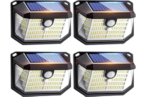 COOLNIGHT Luci Solari da Giardino, 230LED+3 Modalità+270°Super Luminoso Faretti Solari a Led da Esterno, 2200mAh Faro Led Esterno con Pannello Solare,IP65 Faretto Led da Esterno Solare Luce Solare Led Esterno