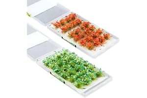 Woohome 48 Pz Paesaggi Ciuffi D'Erba Modello Statica Erba Paesaggi Ciuffi D'Erba Erba Modellismo Statico Modello di Scenario per Il Treno Paesaggio Ferrovia Scenario Militare