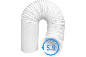 DIFCUL Universal Air Conditioner Hose,Diameter 5.9" Flexible AC Exhaust Hose,Suitable for Portable Air Conditioner,Dehumidifiers,Clothes Dryer,for Replacement Hose/Extend Vent Hose(Lenght: 150cm/59")