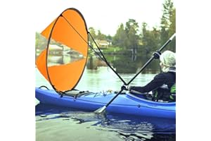 Esoes Groß 108cm Kajak Windsegel Paddel Tragbar Kanus Popup Downwind Segel Kit Kajak Zubehör Für Schlauchboote Kajaks Kanus Einfaches Setup & Schnell Einsetzbar