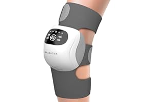 GUGANAS Cordless Heated Knee Massager for Pain Relief – Portable Electric Knee Massager with Heat, Vibration & Compression – 3 Intensity Levels – Gift for Parents, Seniors & Loved Ones