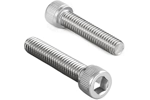 AMLOOPH M6 Screws, M6 X 60mm Allen Socket Head Cap Screws/Bolts - 6mm Diameter Fully Threaded M6 Bolts 60mm A2 Stainless Steel Long Hex Socket Bolt Coarse (Pack Of 10）