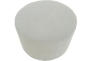 Elastiskt Överdrag för Rund Puff, Universellt Skydd i Storlekarna S, M, L, XL med Antislip Undersida, Passar för Moderna Puffar i Läder eller Tyg(Beige,L(Dia:75-90cm))