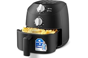 Midea Friteuse à Air Chaud 2L Compacte – 12 Programmes Air Fryer, 80-200°C, Panier Antiadhésif (Lavable), 1150W, Sans BPA – Idéal Petites Cuisines (Noir)